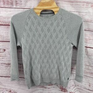 Tommy Bahama Sweater Mens Medium Cotton Textured Basketweave Crewneck Pullover